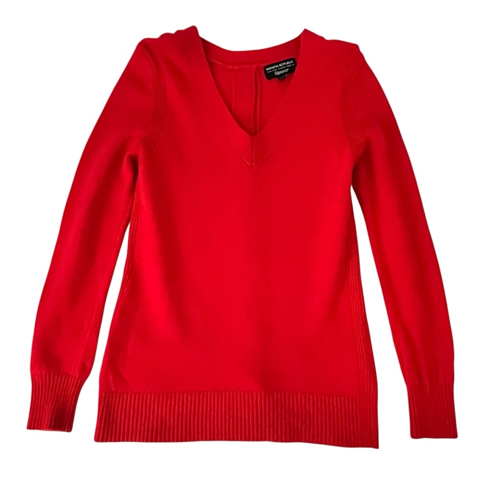 Banana Republic Red Sweater Cardigan M Italian Yarn by Filpucci Wool Cashmere